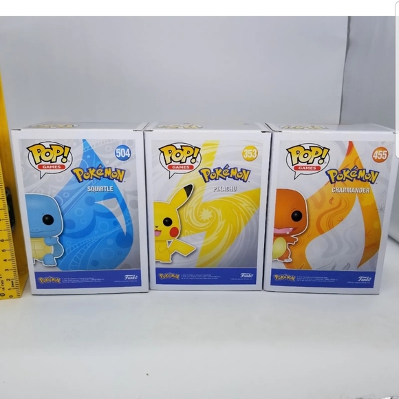 Pokemon Flocked Funko Pop! Pikachu Squirtle Charmander Exclusives with Protector - Picture 8 of 11